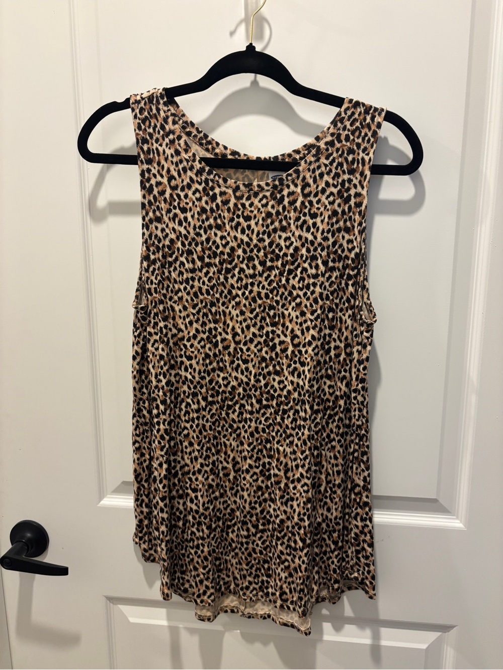 Old Navy Leopard Print Sleeveless Tank Top - Beige, Brown, Black